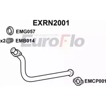 Выхлопная труба глушителя EUROFLO 4 DHXWDK EXRN2001 5LG4EUL 4359161 изображение 0
