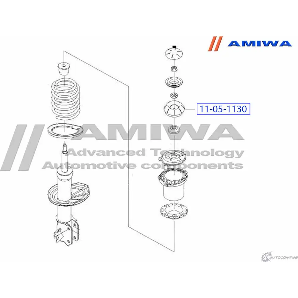 Опора переднего амортизатора AMIWA 11-05-1130 O1RO42 1422490863 G TLD0 изображение 1