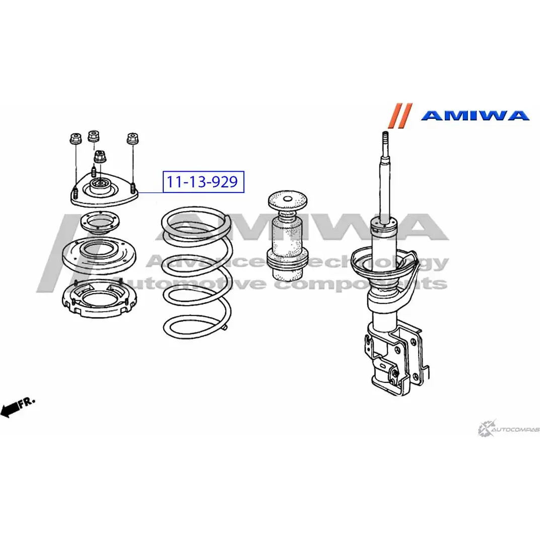 Опора переднего амортизатора левая AMIWA 11-13-929 1422490868 T KLMX 2JB1A изображение 1