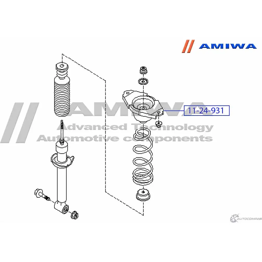 Опора заднего амортизатора AMIWA 11-24-931 XCVD1 FU 78V 1422490835 изображение 1