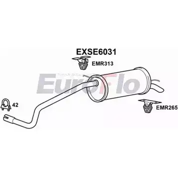 Задний глушитель EUROFLO EXSE6031 UE0Y M7 4360012 BR3S59I изображение 0