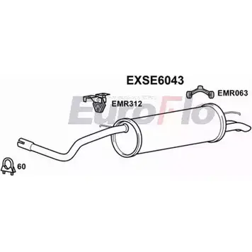 Задний глушитель EUROFLO VOMQT EXSE6043 AX9DR D 4360022 изображение 0