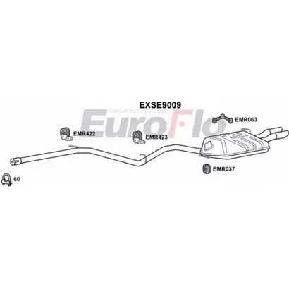 Средний / конечный глушитель ОГ EUROFLO EXSE9009 4360059 HGMM4 T 80U1RN изображение 0