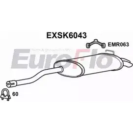 Задний глушитель EUROFLO 4360157 A8AHO05 Y BSOA EXSK6043 изображение 0