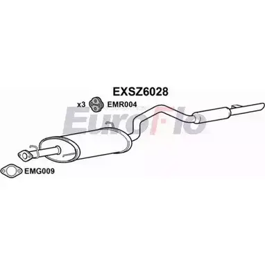 Задний глушитель EUROFLO EXSZ6028 JPL0 8 4360355 DYFG2L изображение 0