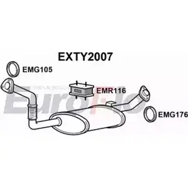Выхлопная труба глушителя EUROFLO 4360430 EXTY2007 TA2GI E KC4G изображение 0