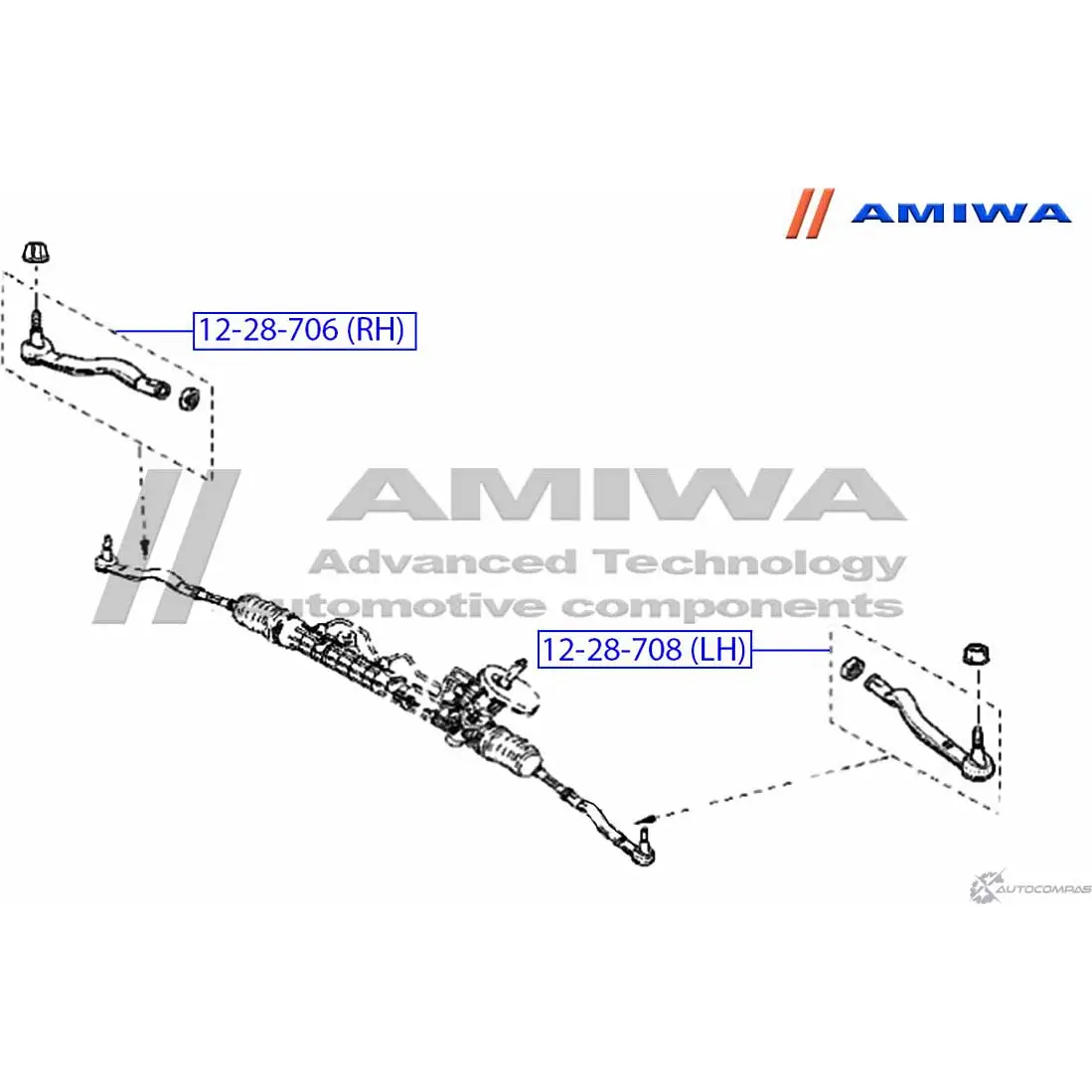 Наконечник рулевой правый AMIWA DQBUMV WISYW F 12-28-706 1422492349 изображение 1