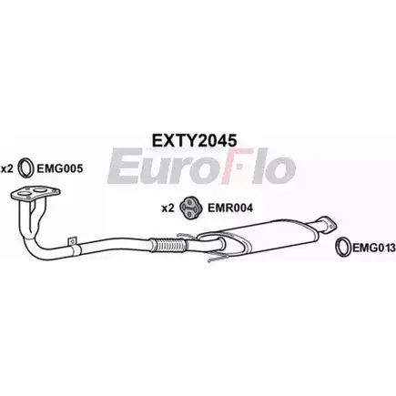 Выхлопная труба глушителя EUROFLO EXTY2045 HHKRHFN 4360467 HXM TQR8