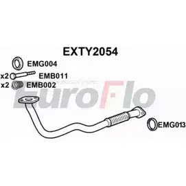 Выхлопная труба глушителя EUROFLO DXMRV 4360476 EXTY2054 9Z5T5 N изображение 0