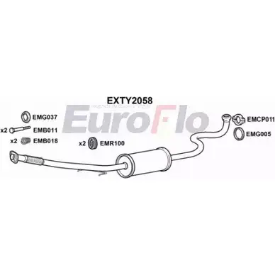 Выхлопная труба глушителя EUROFLO 4360479 EXTY2058 CF259IY IP MH8TS изображение 0