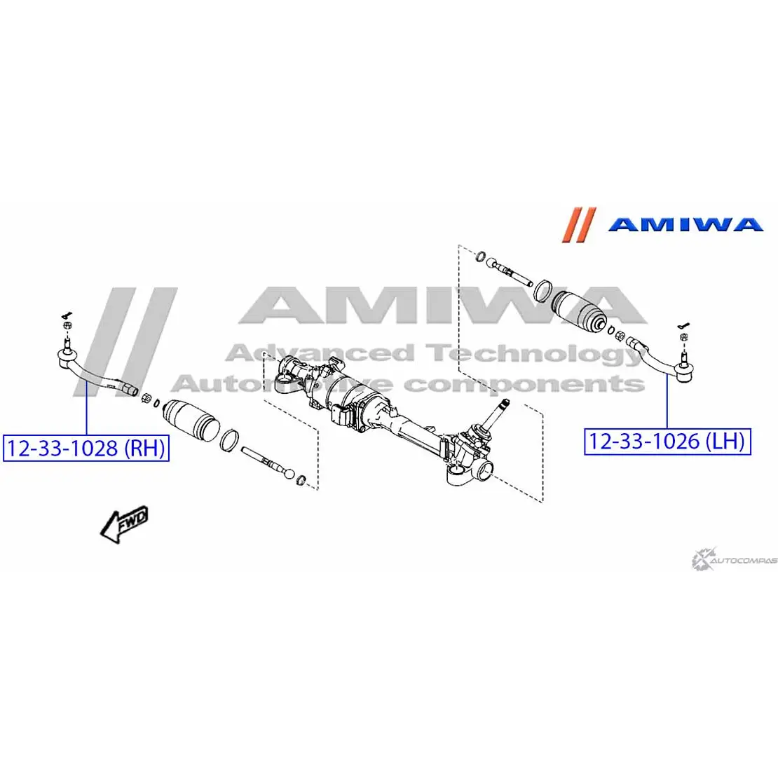 Наконечник рулевой левый AMIWA 12-33-1026 1422492253 NL3 IHA ES6Y1LY изображение 1