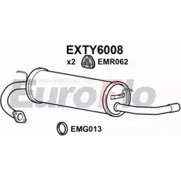 Задний глушитель EUROFLO 4360618 20EGMYA 5 NUA1 EXTY6008