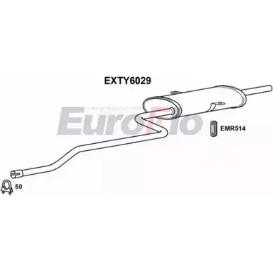 Задний глушитель EUROFLO 4360637 IWBY Q2 7UK9NZT EXTY6029 изображение 0
