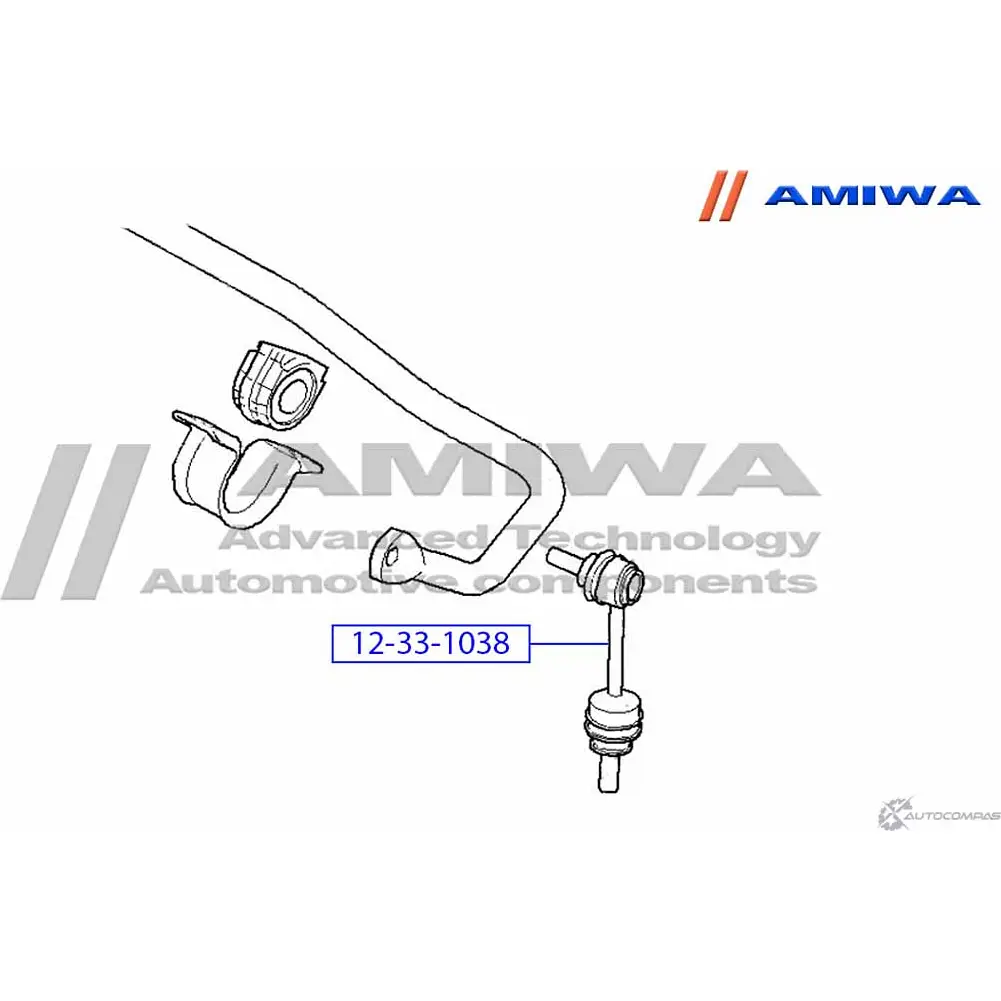 Стойка стабилизатора, тяга задняя AMIWA 12-33-1038 1422492832 0LP3X YMJ XBO изображение 1