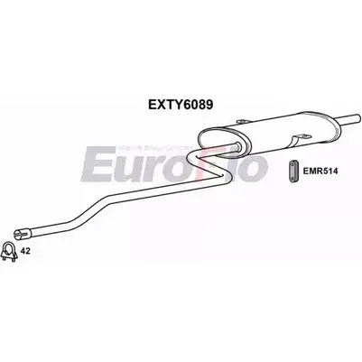 Задний глушитель EUROFLO 4360690 K0YDW6N EXTY6089 M BFTZ изображение 0