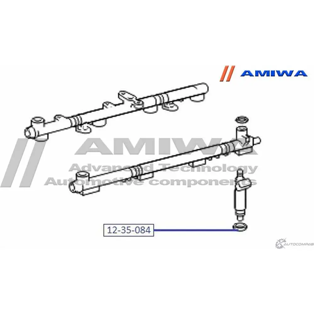 Кольцо уплотнительное форсунки впрыска топлива AMIWA 1422491561 8H224 MI 12-35-084 KTRA3YL изображение 0