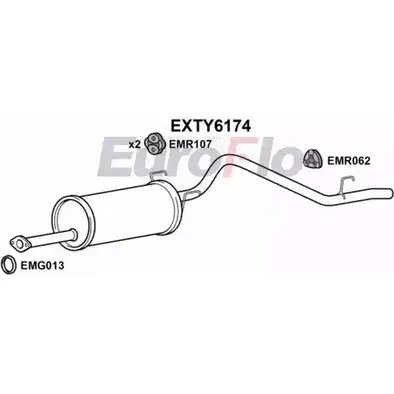 Задний глушитель EUROFLO EXTY6174 4360762 RND8 45 QOAVH изображение 0