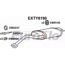 Задний глушитель EUROFLO EXTY6190 4360770 FWJPS 4C4 KV4 изображение 0