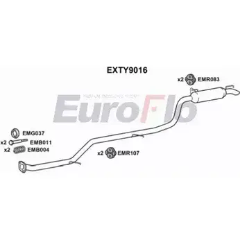 Средний / конечный глушитель ОГ EUROFLO EXTY9016 6S AQBTU 4360798 F21Q0MT