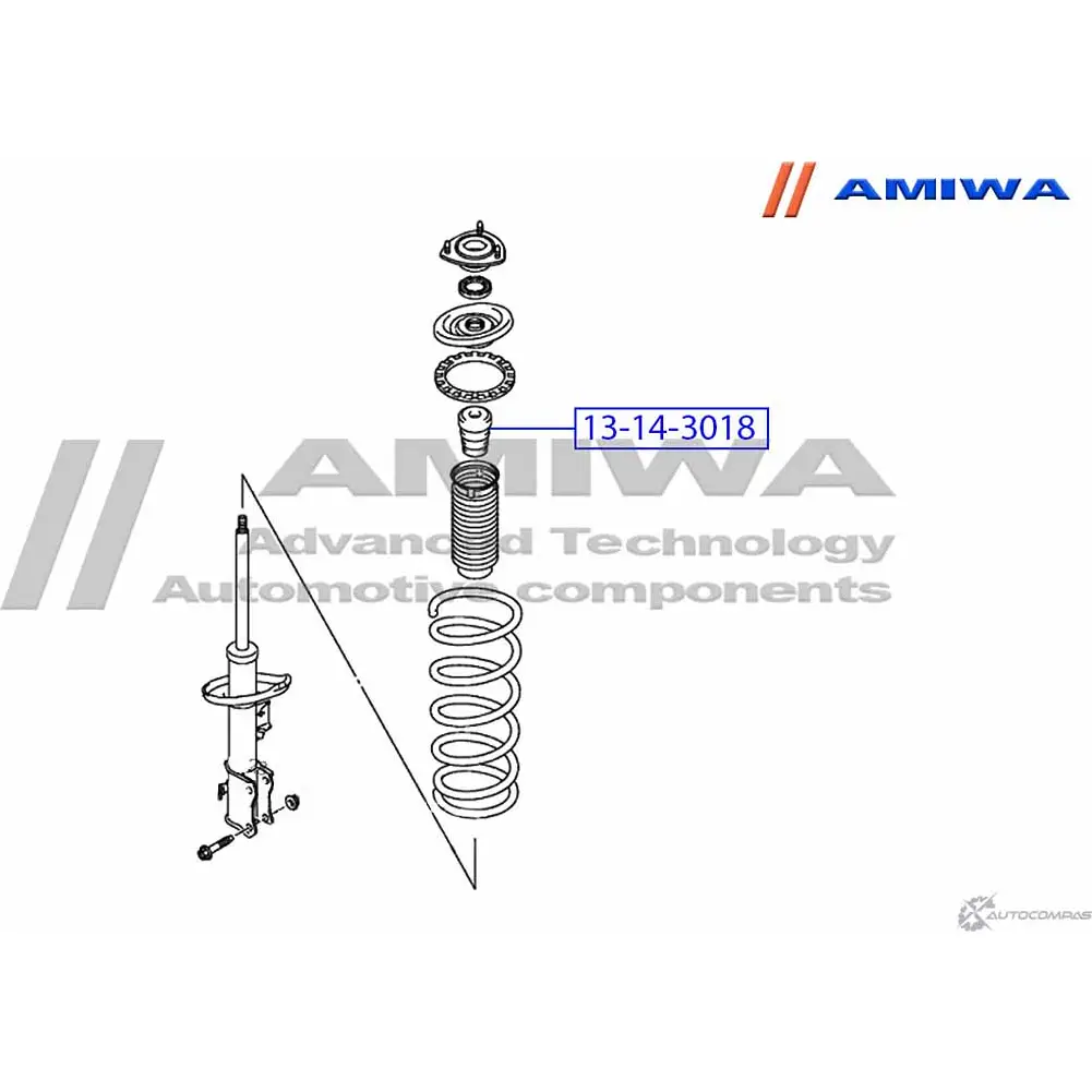 Отбойник переднего амортизатора AMIWA 1422490889 L CN00W 13-14-3018 WX2UT изображение 1