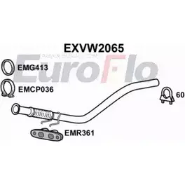 Выхлопная труба глушителя EUROFLO KP3V93 EXVW2065 GNJN 8X 4361053 изображение 0