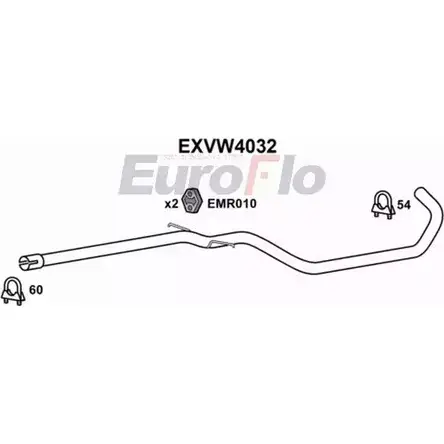 Выхлопная труба глушителя EUROFLO BN85Y FB EXVW4032 AN3KHX 4361262 изображение 0