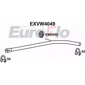Выхлопная труба глушителя EUROFLO 4361273 EXVW4049 O2X5GQN 0V0S4 G изображение 0