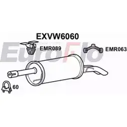 Задний глушитель EUROFLO 4361339 U 34KC EXVW6060 CTI936X изображение 0