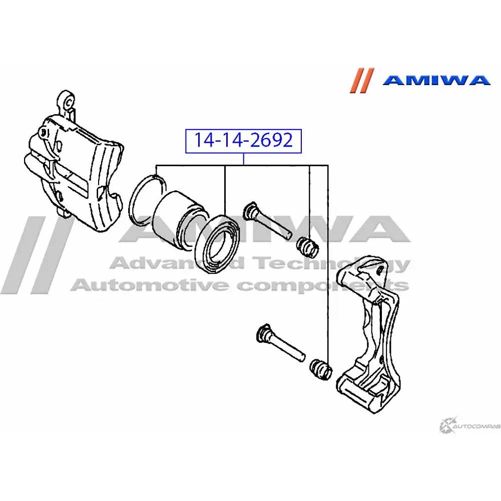 Ремкомплект суппорта тормозного переднего AMIWA 1422491890 3QKN0Q W21H Y 14-14-2692 изображение 1