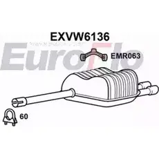 Задний глушитель EUROFLO 4361406 EXVW6136 F 6IW9 EOCTK изображение 0