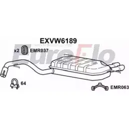 Задний глушитель EUROFLO IWK42 K7 C44WII EXVW6189 4361454
