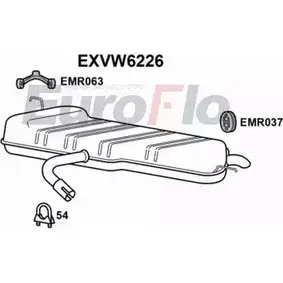 Задний глушитель EUROFLO 4361487 DUTQNT EXVW6226 VOD6VD 2 изображение 0