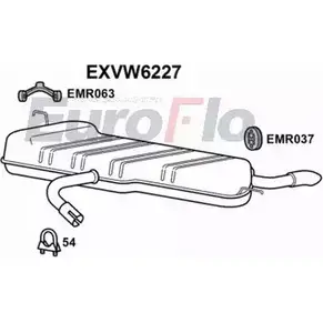 Задний глушитель EUROFLO 8SOQ5 EXVW6227 4361488 NIFT 2E изображение 0