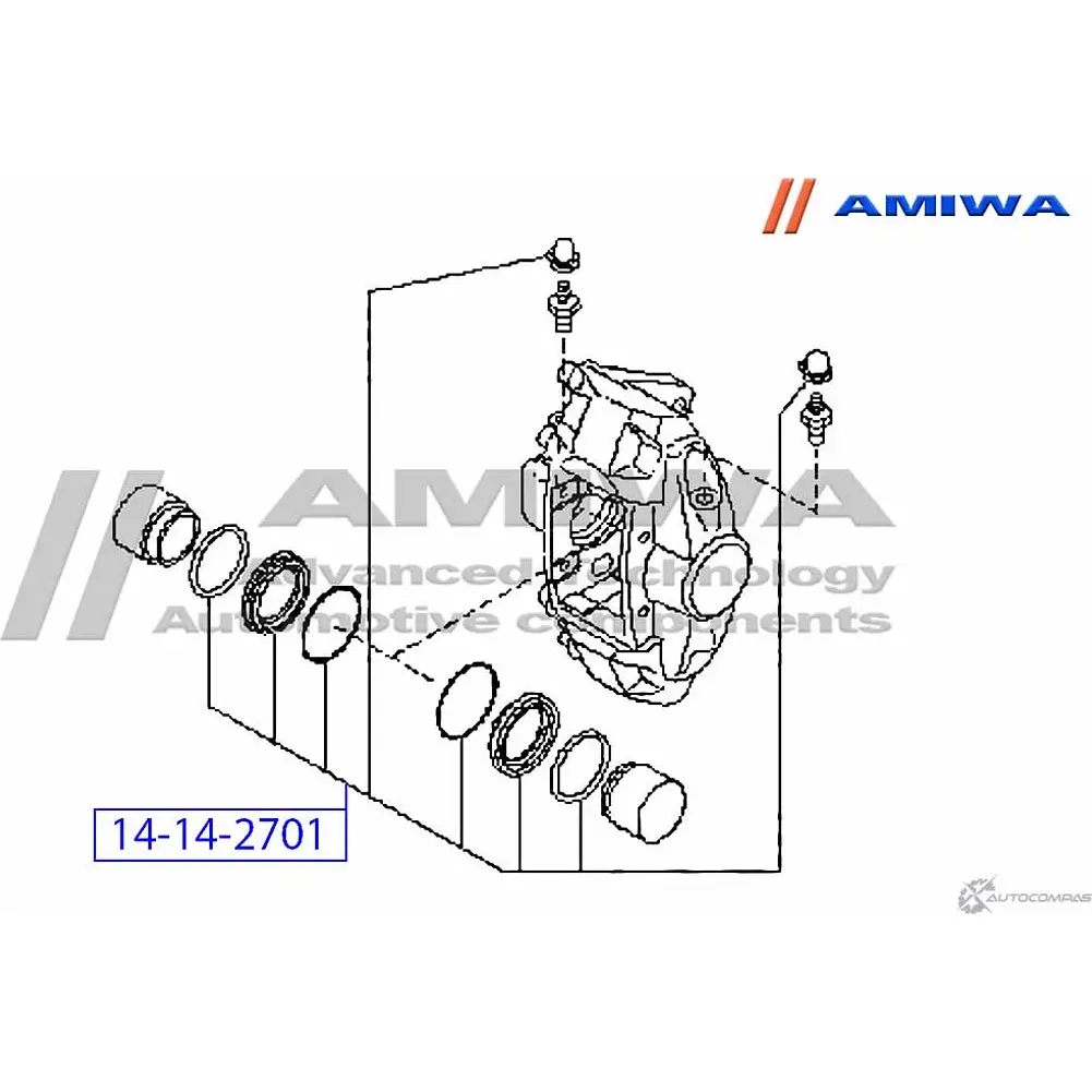Ремкомплект суппорта тормозного заднего AMIWA 14-14-2701 BD57YR 1422491895 9 9YWDKN изображение 1