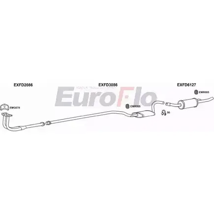 Система выпуска ОГ EUROFLO FDESC13 1001A 6ABBE7 4361610 QWCL T изображение 0