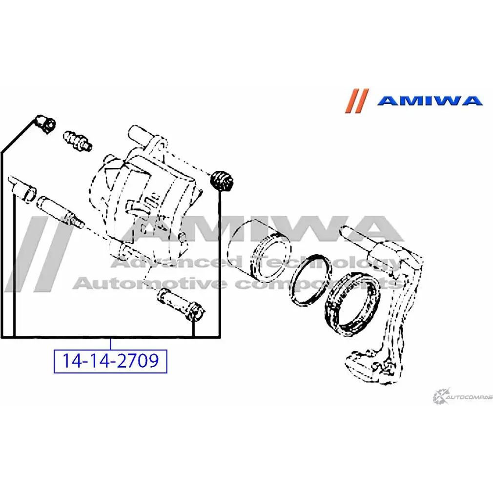 Ремкомплект суппорта тормозного переднего AMIWA L0665 14-14-2709 SVTP O 1422491943 изображение 1
