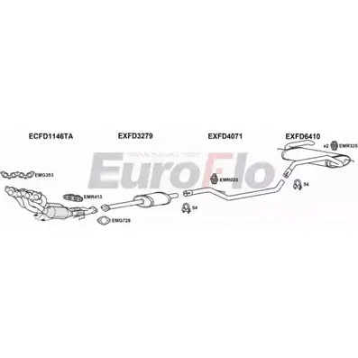 Система выпуска ОГ EUROFLO CQHFAV VE17FX T 4361978 FDFOC16 3026B изображение 0