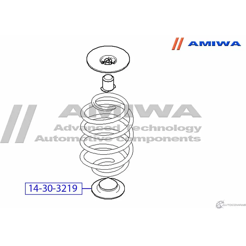 Проставка пружины нижняя AMIWA 1422491887 14-30-3219 3875 4 606CT изображение 1