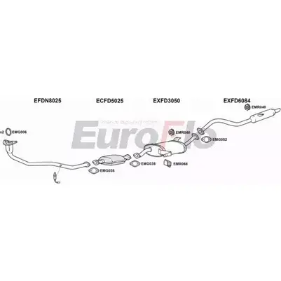 Система выпуска ОГ EUROFLO 4362244 FDMAV24 3004A LU9AF QPETP YH