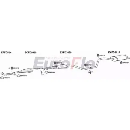 Система выпуска ОГ EUROFLO FDMON18 2008A B R06UP6 2IHIY 4362289 изображение 0