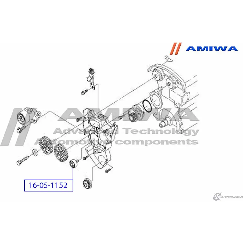 Ролик обводной комплект AMIWA 1422491137 JH4SB 16-05-1152 H7 8XY изображение 1