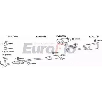 Система выпуска ОГ EUROFLO FDMON20 1004 4362315 ACH LQAP 90R8Z изображение 0