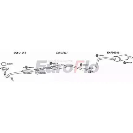 Система выпуска ОГ EUROFLO 4362327 P YEWC4B KNDH3 FDMON20 2008B изображение 0