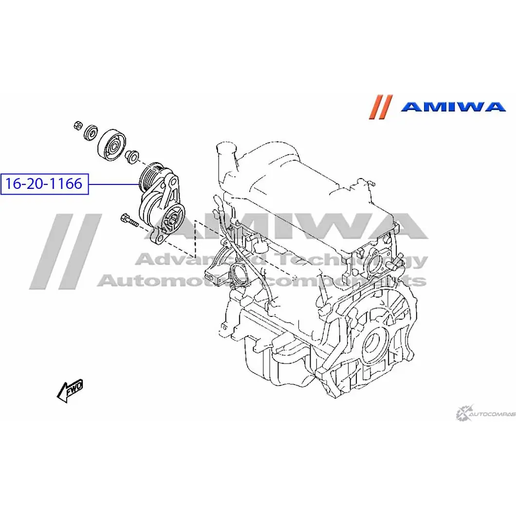 Ролик натяжной AMIWA BO5AIFB 16-20-1166 PCME9 W 1422491125 изображение 1