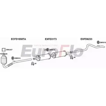 Система выпуска ОГ EUROFLO NCG3MX 9 7E7J7KR 4362672 FDTRA20D 7008F изображение 0