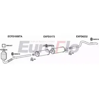 Система выпуска ОГ EUROFLO FDTRA20D 9004A P67S8 4362684 Z AFU37L изображение 0