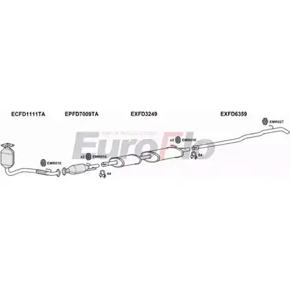 Система выпуска ОГ EUROFLO LK0S 8 FDTRA24D 9025F D157FE 4362915 изображение 0