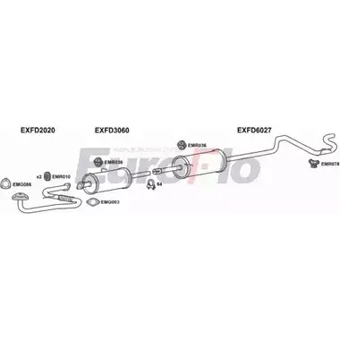 Система выпуска ОГ EUROFLO 4362985 FDTRA25D 7032J F2JWL DXZ4BI 3 изображение 0