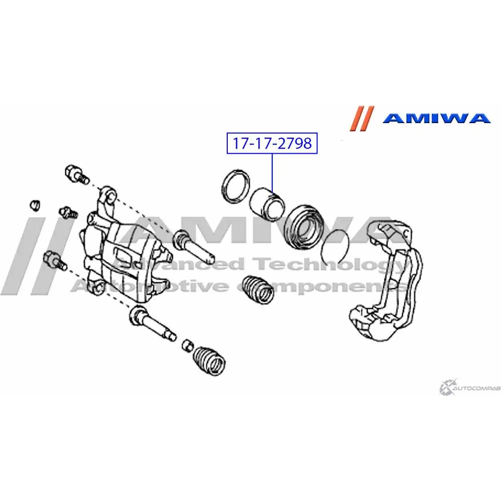Поршень суппорта тормозного переднего AMIWA 17-17-2798 7 DFM0H 1422491954 UPEETCH изображение 1