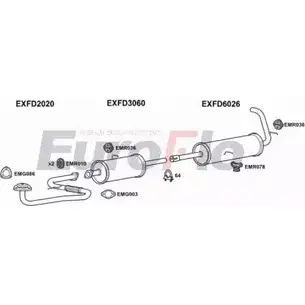 Система выпуска ОГ EUROFLO FDTRA25D 7039F J MOP6LH 00363DH 4363016 изображение 0